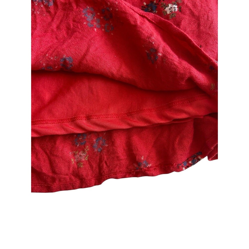 Old Navy Women Boho Floral Dress Size XL Red Peasant Festival Artisan Embroidery - Picture 8 of 13
